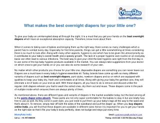 What makes the best overnight diapers for your little one?