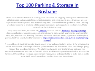 Top 100 Parking & Storage in brisbane-converted