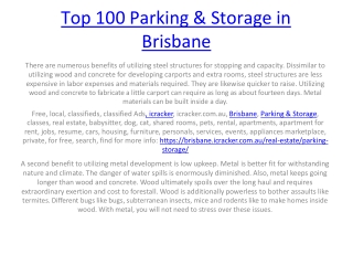 Top 100 Parking & Storage in brisbane-converted-converted