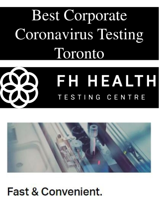 Best Corporate Coronavirus Testing Toronto