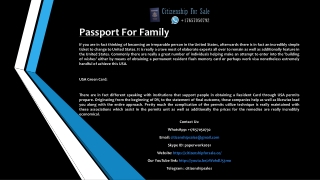 Passport For Family