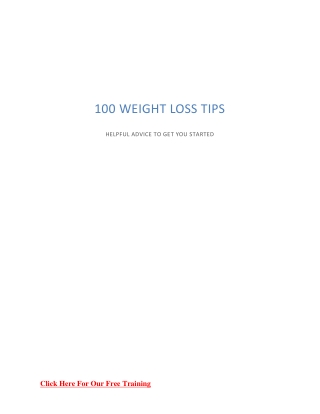 100 Weight Loss Tips
