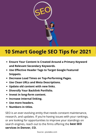10 Smart Google SEO Tips for 2021