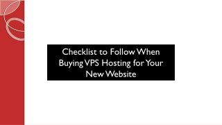 Checklist to Follow When Purchasing VPS Hosting for your New Website