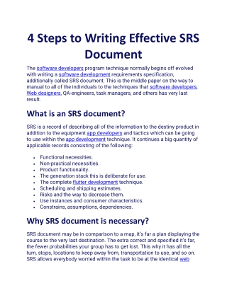 4 Steps to Writing Effective SRS Document