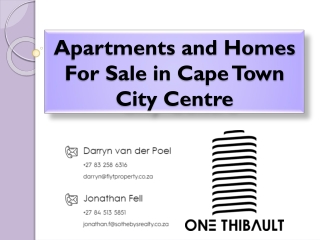 Apartments and Homes For Sale in Cape Town City Centre