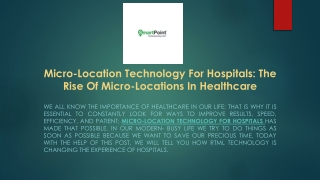Micro-Location Technology For Hospitals In USA | SmartPoint