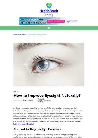 How to improve eye sight normally?