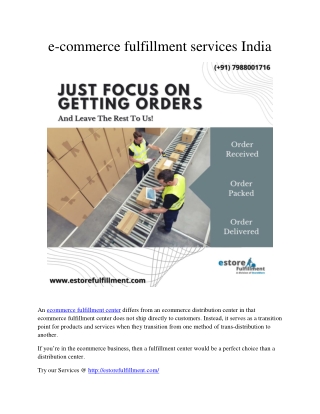 e-commerce fulfillment services India