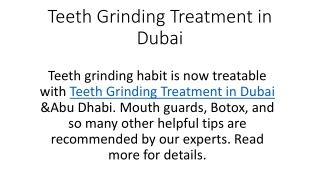 Teeth Grinding Treatment in dubai