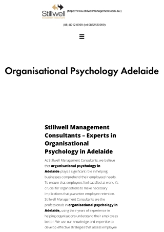 Organisational Psychology Adelaide