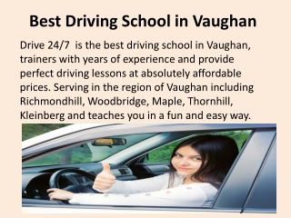 Ministry approved driving school