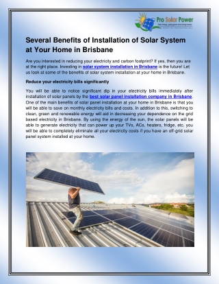 Best Solar Panel Installation Company in Brisbane