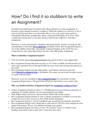 How Do I find it so stubborn to write an Assignment