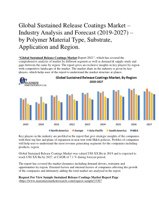 Global Sustained Release Coatings Market