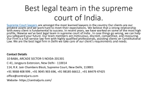 Best legal team in the supreme court of India.