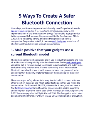 5 Ways To Create A Safer Bluetooth Connection