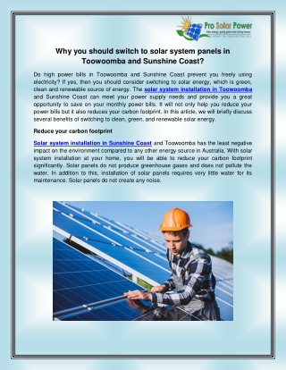 Solar System Installation in Toowoomba