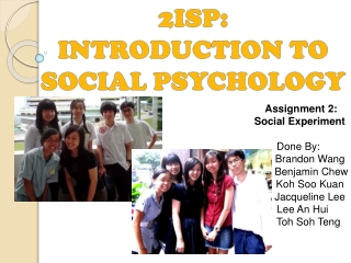2ISP : INTRODUCTION TO SOCIAL PSYCHOLOGY