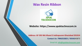 Wax Resin Ribbon from SPOK Technocom