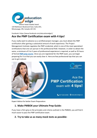 Ace the PMP Certification exam with 4 tips