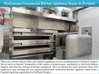 Professional Commercial Kitchen Appliance Repair In Portland