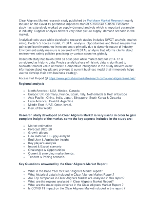 Clear Aligners Market