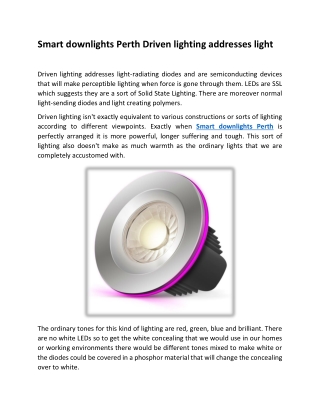 Smart downlights Perth Driven lighting addresses light