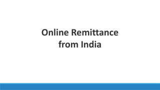Online Remittance from India