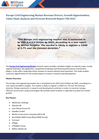 Europe Civil Engineering Market