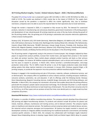 COVID-19 Impact on the Global 3D Printing market
