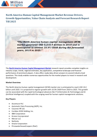 North America Human Capital Management Market