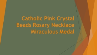 Catholic Pink Crystal Beads Rosary Necklace Miraculous Medal
