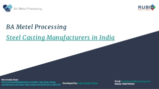 Steel Casting Manufacturers in India