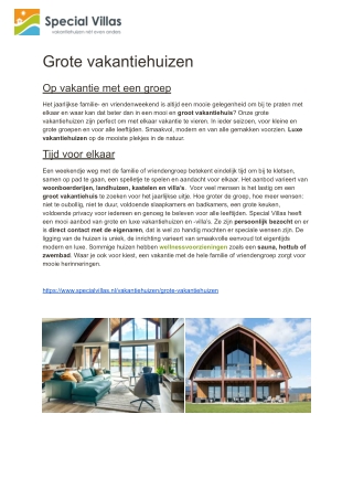 Grote vakantiehuizen