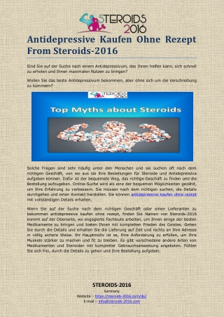 Antidepressive Kaufen Ohne Rezept From Steroids-2016