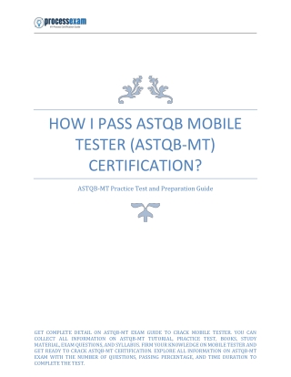 How I Pass ASTQB Mobile Tester (ASTQB-MT) Certification in First Attempt?
