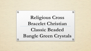 Religious Cross Bracelet Christian Classic Beaded Bangle Green Crystals