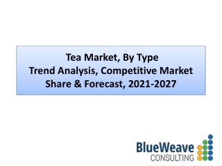 Tea Market during Trends, Forecast 2021-2027