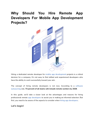 Why Should You Hire Remote App Developers For Mobile App Development Projects