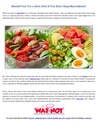 Should You Try a Keto Diet if You Have Hypothyroidism