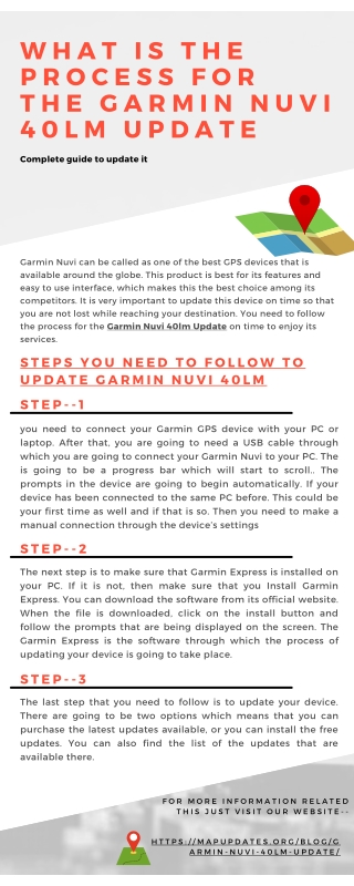 What Is the Process For The Garmin Nuvi 40lm Update