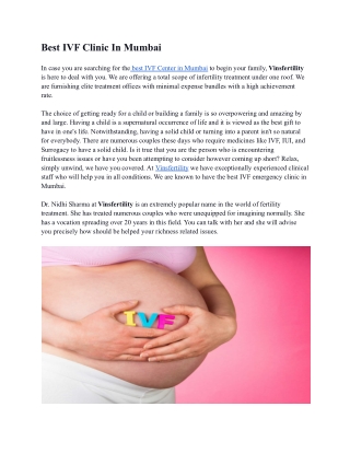 Best IVF Clinic In Mumbai with High Success Rate - Vinsfertility