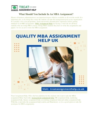 What Should You Include In An MBA Assignment