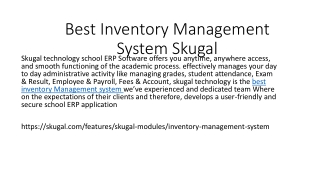 Best Inventory Management System Skugal