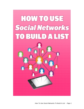 How to Use Social Networks to Build a List