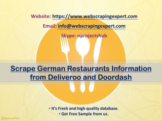 Scrape German Restaurants Information from Deliveroo and Doordash