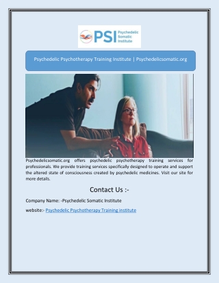 Psychedelic Psychotherapy Training Institute | Psychedelicsomatic.org