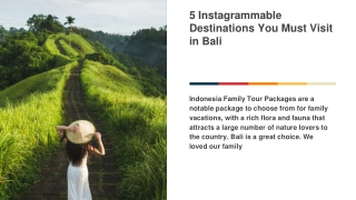 5 Instagrammable Destinations You Must Visit in Bali