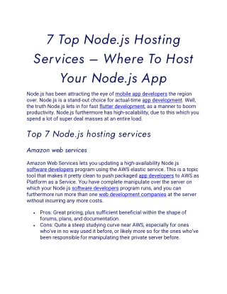 7 Top Node.js Hosting Services